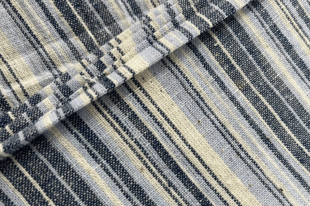Fabric Material: 100% Kala Cotton
Pattern: Yarn-Dyed Blue-Beige Stripes