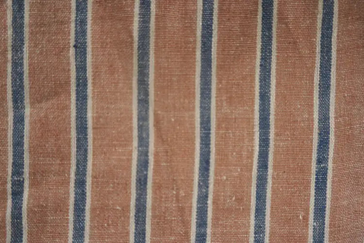 Material: 100% Organic yarn dyed Kala cotton fabric, (Rain-fed, Native to India) Striped fabric with brown and blue vertical stripes