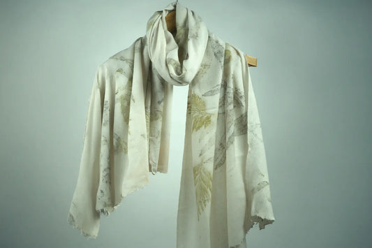 Hand-Eco-Printed Pashmina Stole