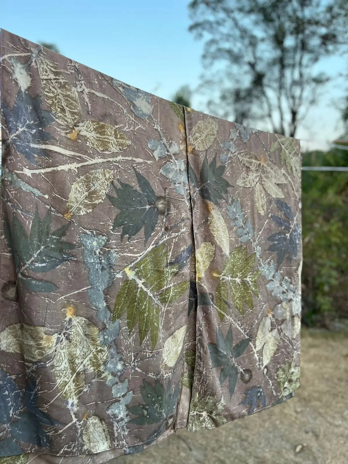 Rust Eco-Printed Eri Silk Scarf (Ahimsa Silk)