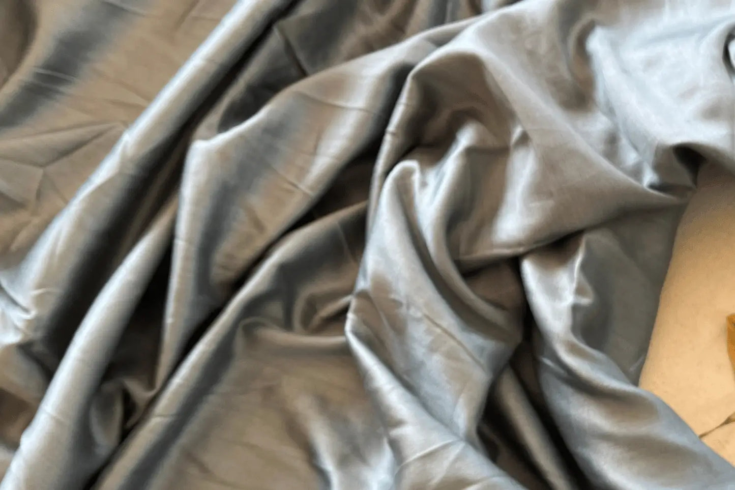 Olive Blue Ahimsa Mulberry Satin Silk