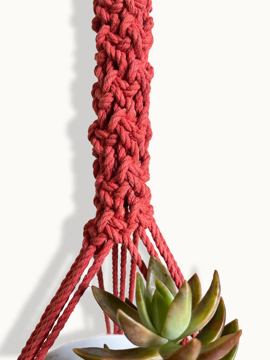 Crimson Macramé Plant Hanger