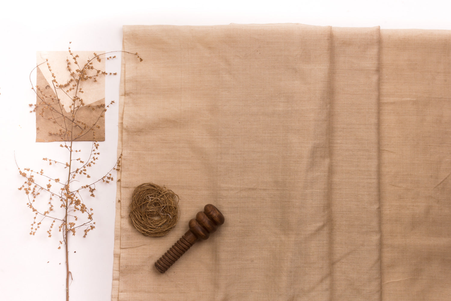 muga silk dress material Beige Banarasi Plain Muga Silk Unisex Fabric