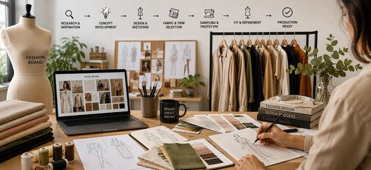 How does clothing design development work for fashion brands?