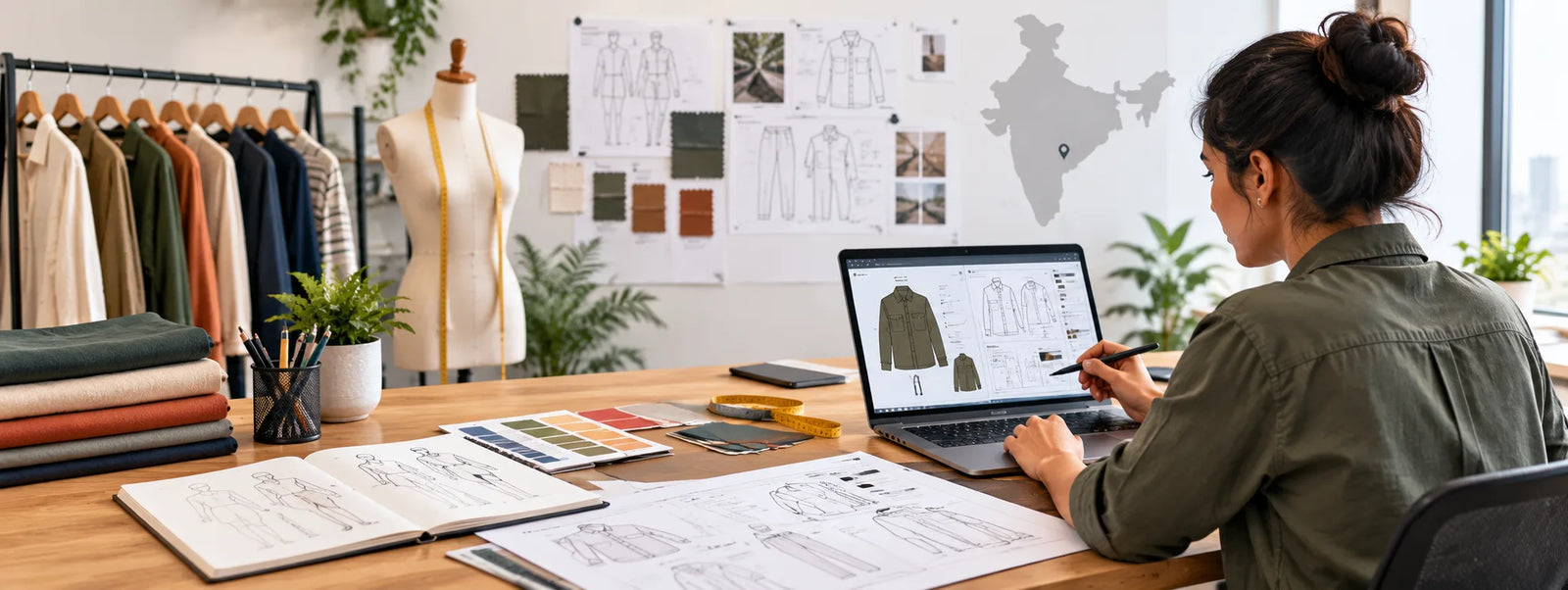 Where can startups get clothing designs and tech packs developed in India