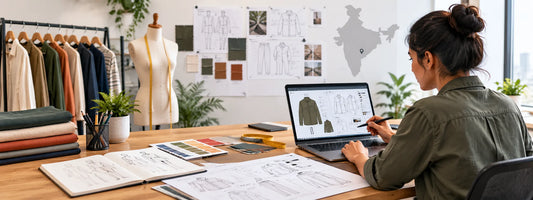 Where can startups get clothing designs and tech packs developed in India