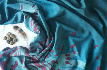 Eri silk - Aqua Blue