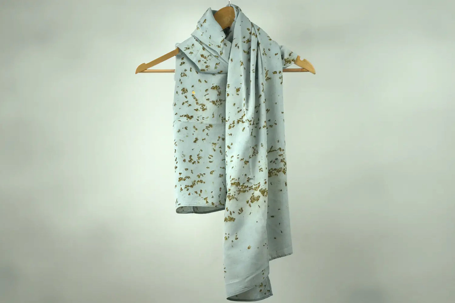 Blue Marigold Eco-Printed Eri Silk Scarf