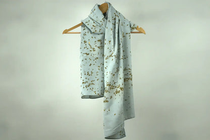 Blue Marigold Eco-Printed Eri Silk Scarf