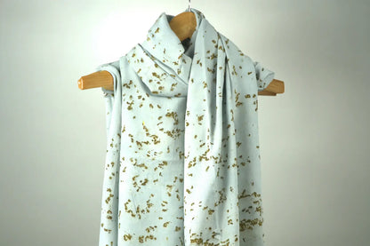 Blue Marigold Eco-Printed Eri Silk Scarf
