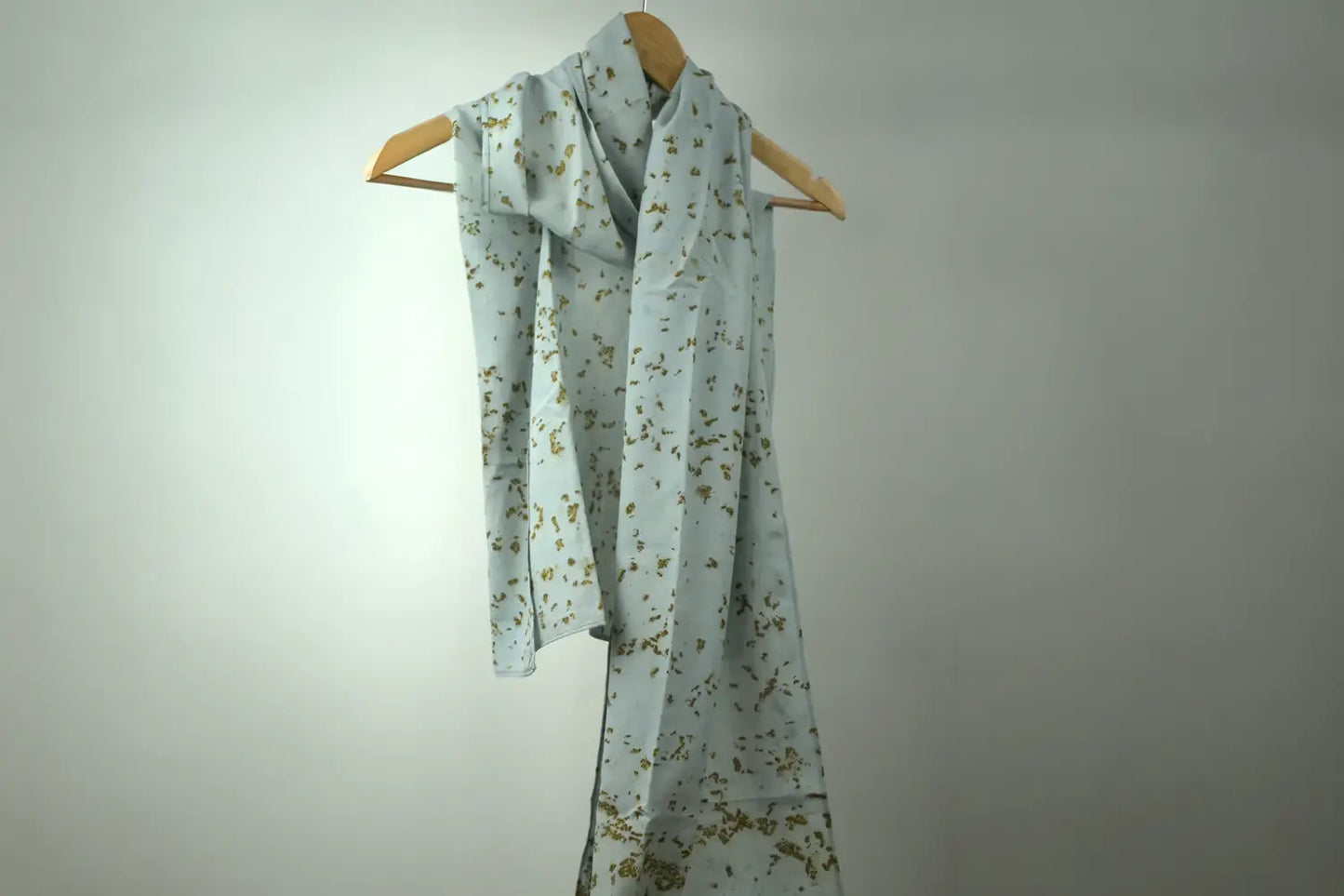 Blue Marigold Eco-Printed Eri Silk Scarf
