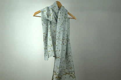 Blue Marigold Eco-Printed Eri Silk Scarf