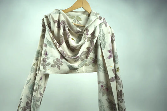 Naturally Eco-Printed Eri Silk Scarf
