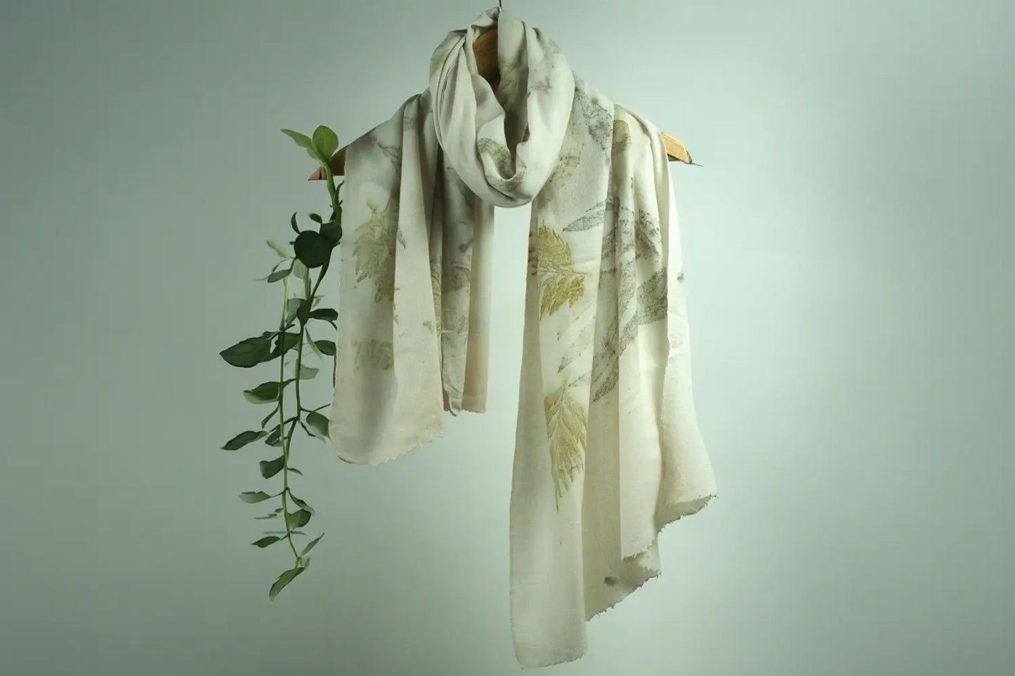 Hand-Eco-Printed Pashmina Stole