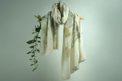 Hand-Eco-Printed Pashmina Stole