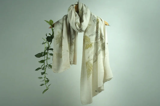 Hand-Eco-Printed Pashmina Stole