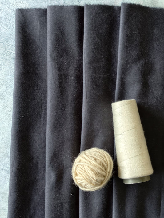 Organic Cotton Satin - Charcoal Grey
