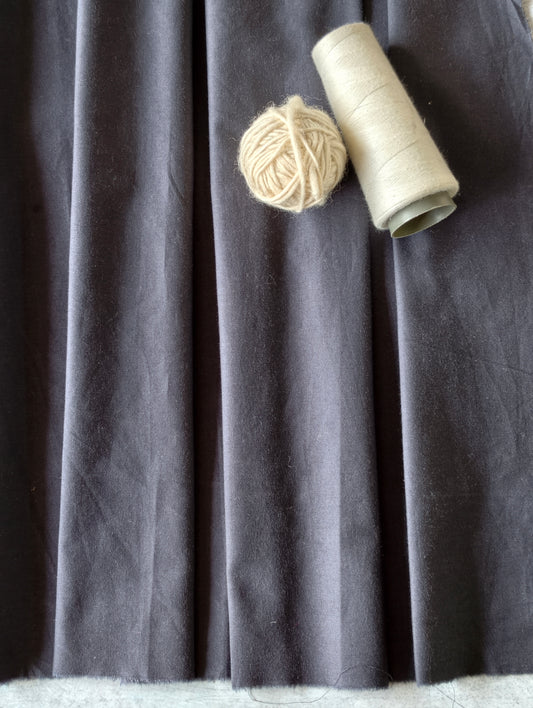 Organic Cotton Satin - Charcoal Grey