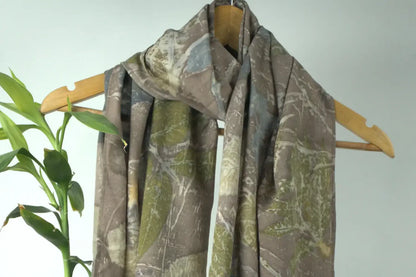 Rust Eco-Printed Eri Silk Scarf (Ahimsa Silk)
