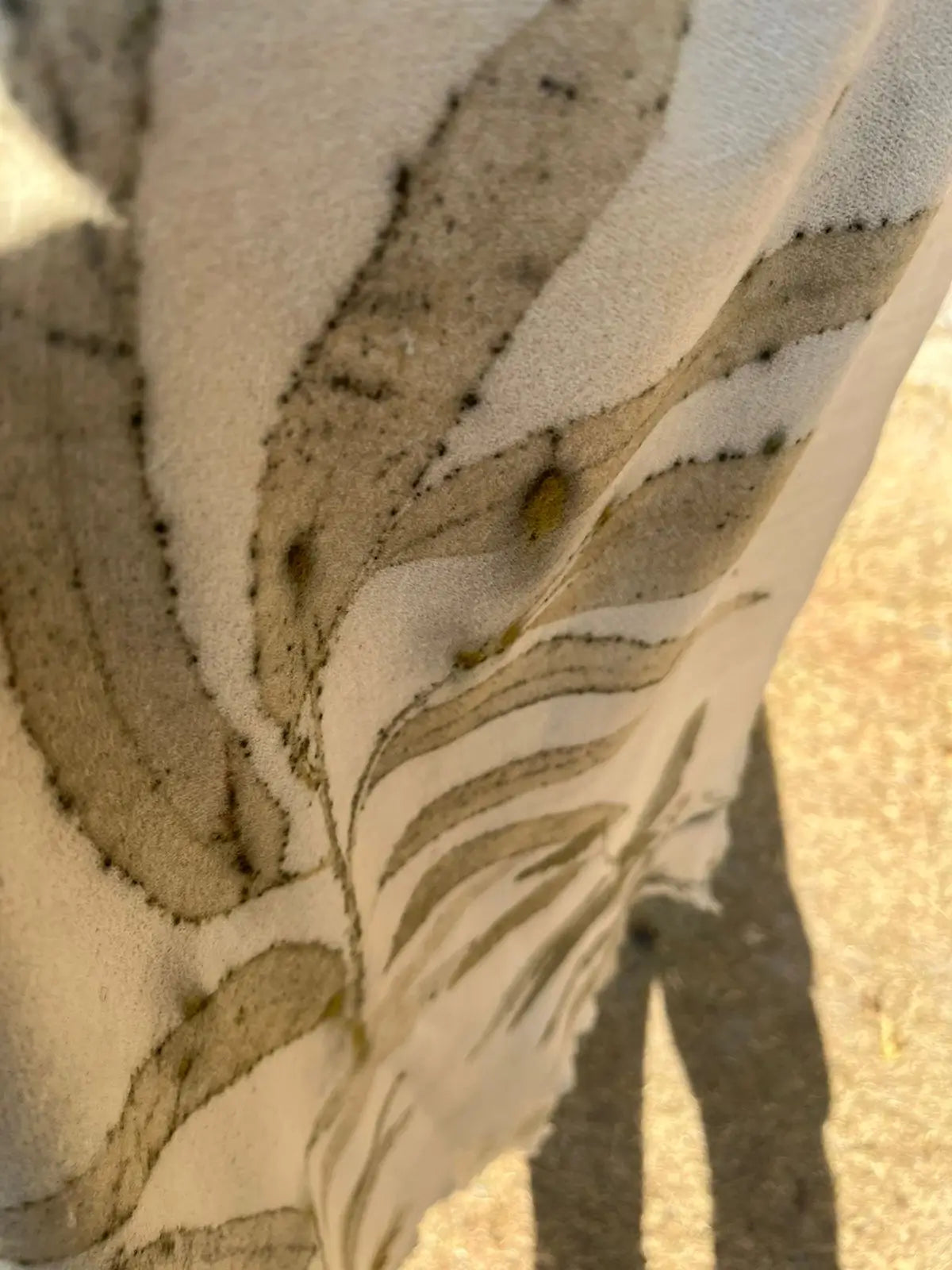 ECO-PRINTED MERINO WOOL SCARF