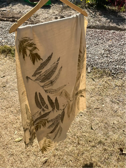 ECO-PRINTED MERINO WOOL SCARF