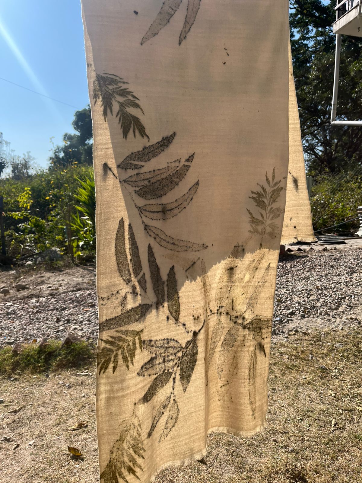 ECO-PRINTED MERINO WOOL SCARF