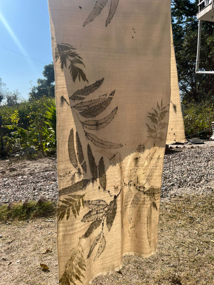 ECO-PRINTED MERINO WOOL SCARF