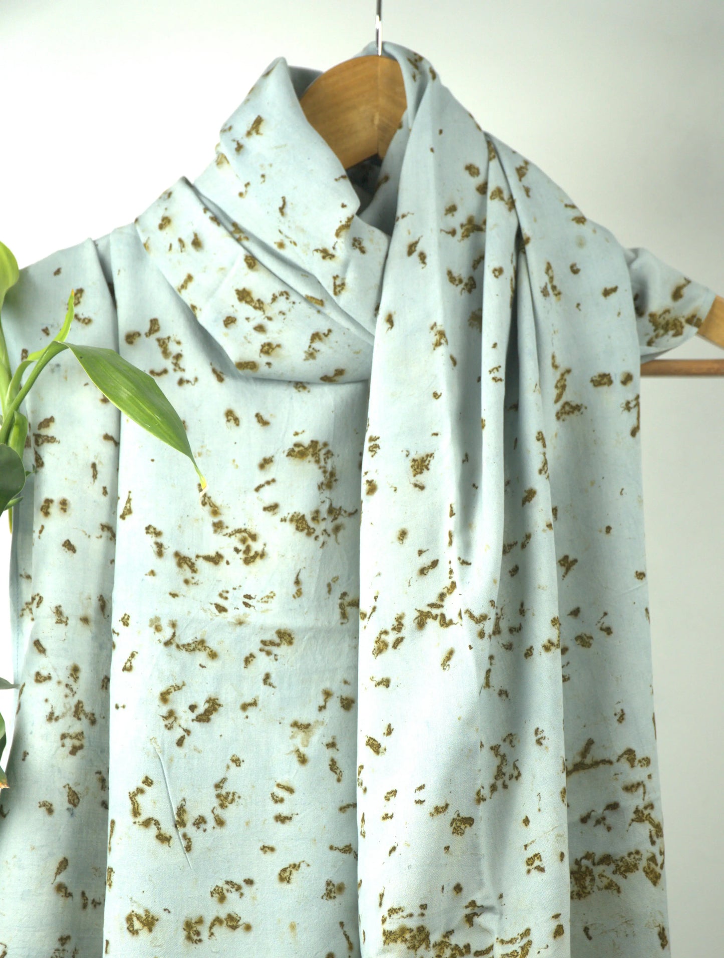 Blue Marigold Eco-Printed Eri Silk Scarf