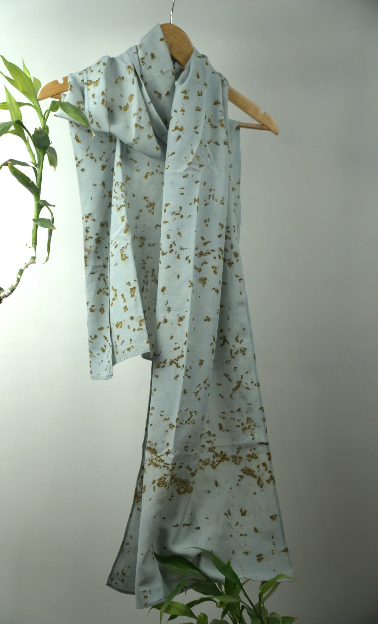 Blue Marigold Eco-Printed Eri Silk Scarf