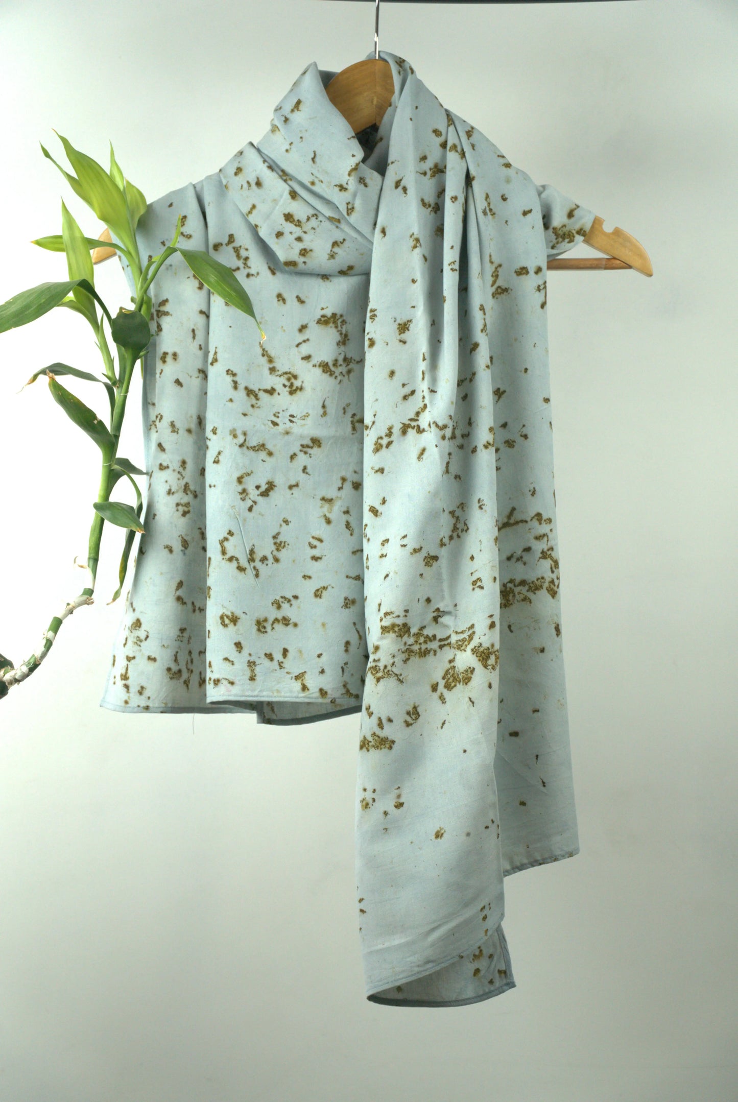 Blue Marigold Eco-Printed Eri Silk Scarf