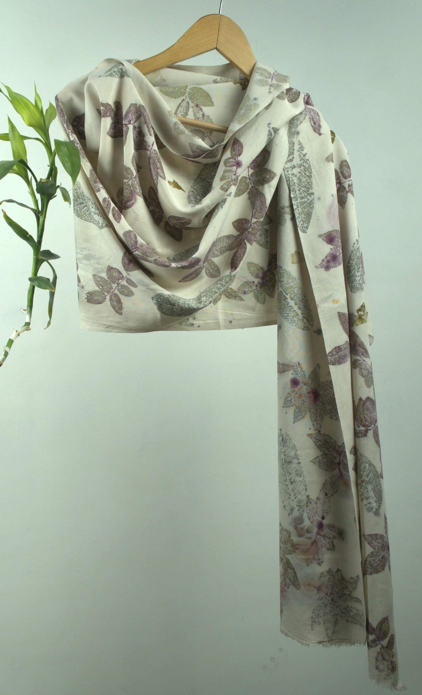 Naturally Eco-Printed Eri Silk Scarf