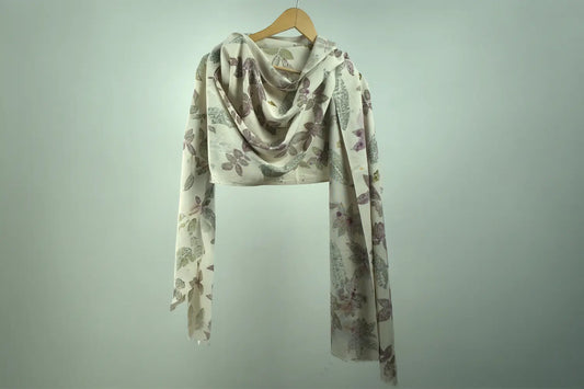 Naturally Eco-Printed Eri Silk Scarf