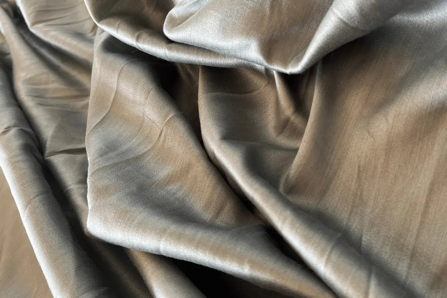 Olive Blue Ahimsa Mulberry Satin Silk