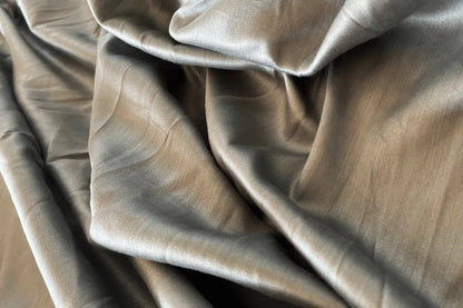 Olive Blue Ahimsa Mulberry Satin Silk