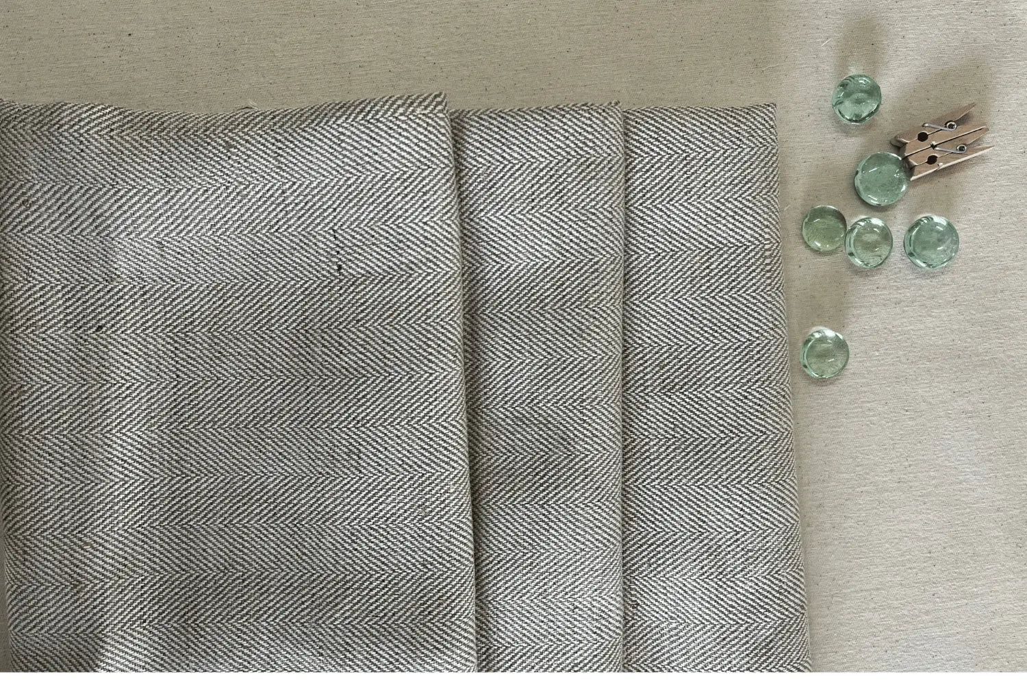 Hemp Cotton Herringbone Fabric | Premium Sustainable Weave