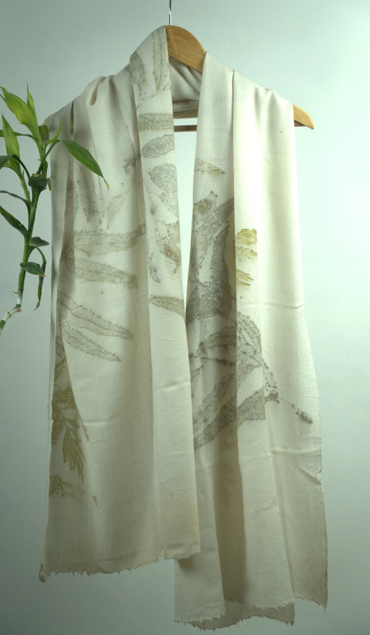 Handcrafted Eco-Printed Pashmina scarf