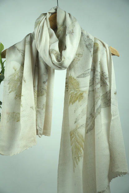 Hand-Eco-Printed Pashmina Stole