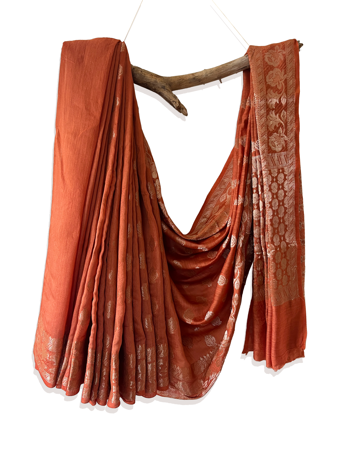 DYED MUGA SILK DOBBY SAREE