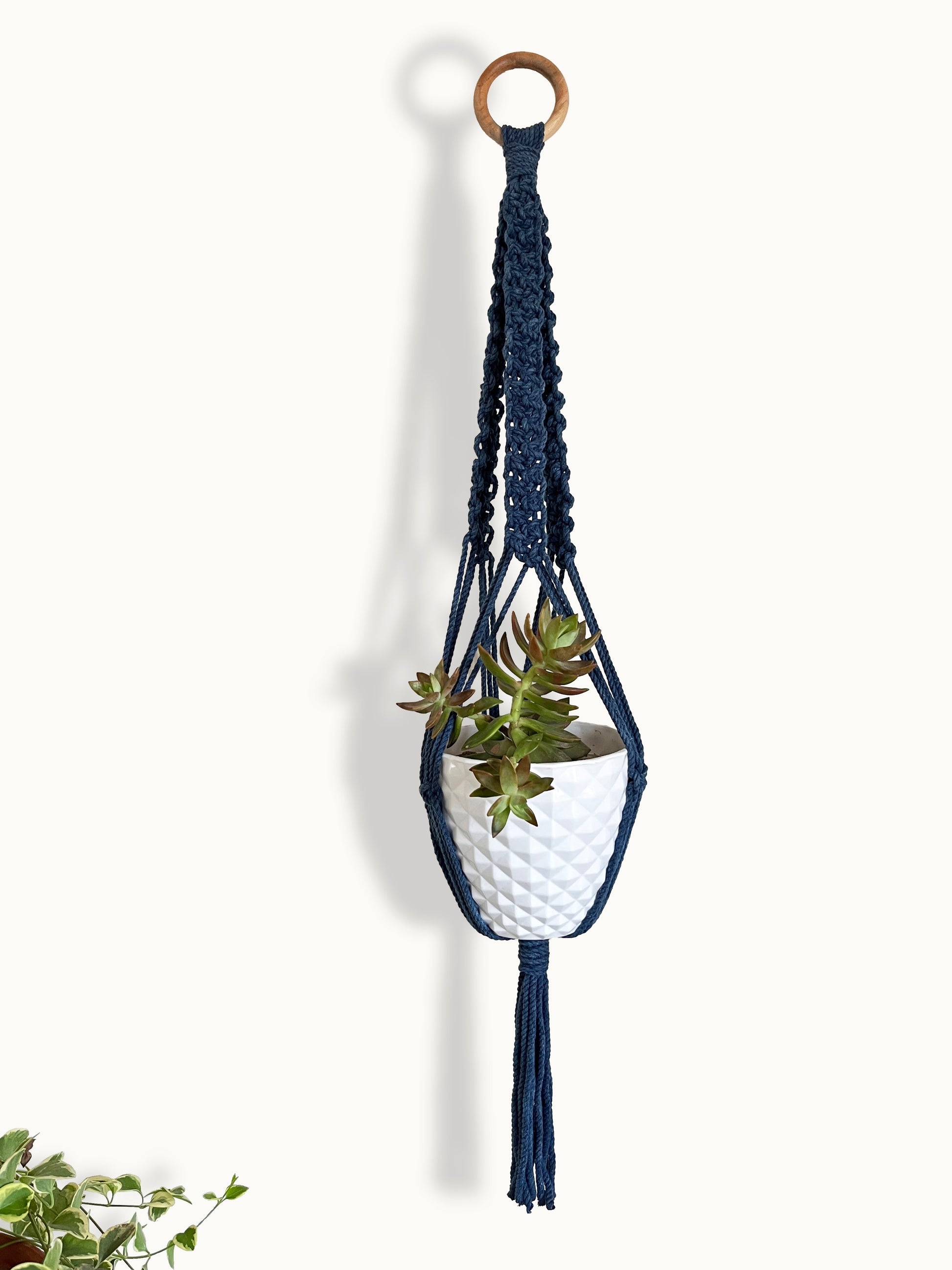 blue macrame plant hanger Buy Navy Plant Hanger Plant Hanger Online for Indoor Plants