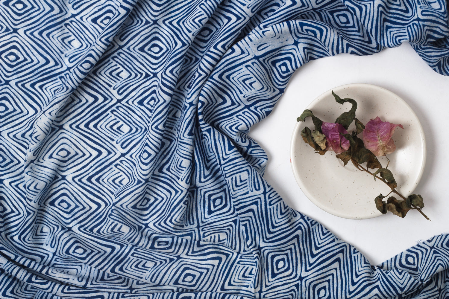 Indigo Rose Fabric