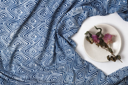 Indigo Rose Fabric